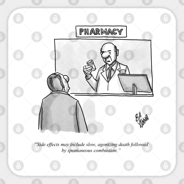 Classic Pharmaceutical Drug Cartoon Sticker by abbottcartoons